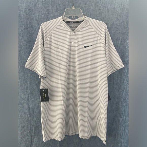 NWT Nike Golf Zonal Cooling Tiger Woods Collection Blade Collar Polo Lt Gray, XL - Picture 1 of 5